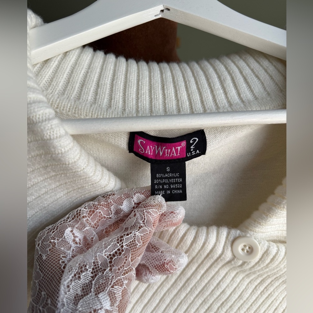 Say What? Cream Off-the-Shoulder Sweater - Picture 7 of 7